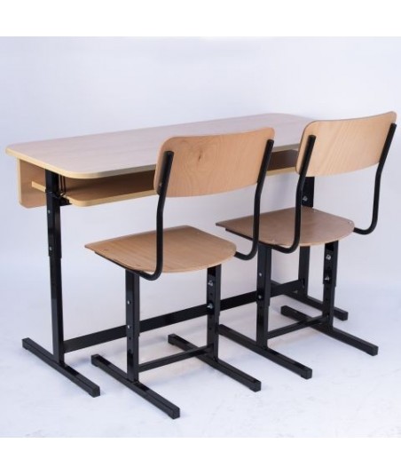 Banca scolara dubla reglabila cu 2 scaune reglabile  - FIRST